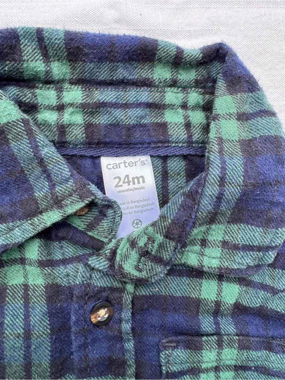 Carter’s Flannel Bodysuits Oshkosh B’Gosh Plaid 24M